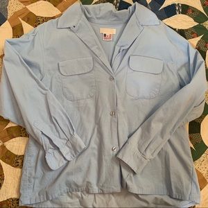 Carleen Blue Corduroy button up blouse, Size Large